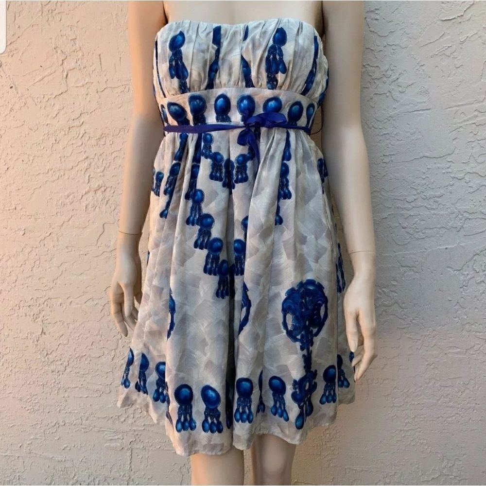 NANETTE LEPORE GORGEOUS SILK STRAPLESS DRESS SZ 2
